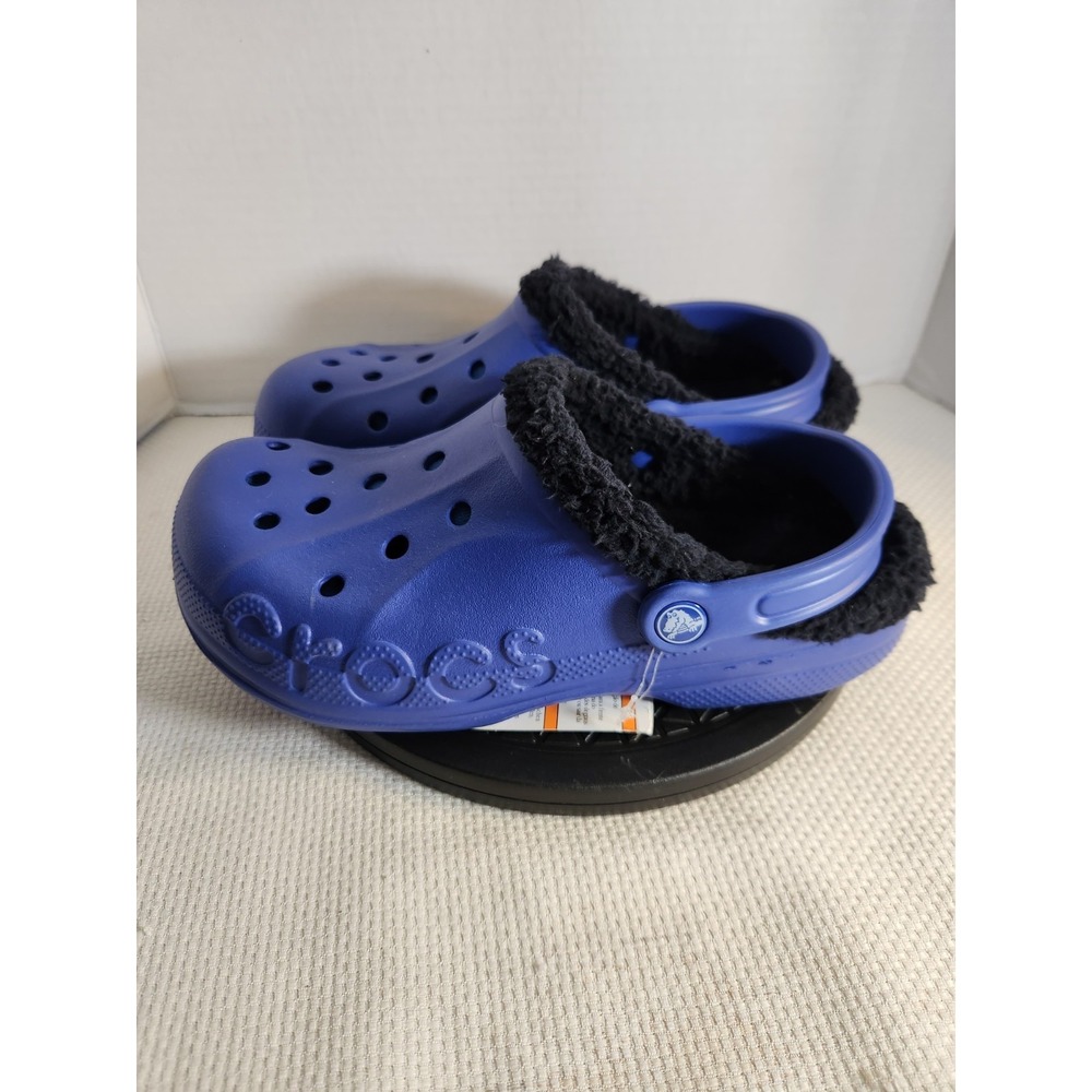 NWT Baya Sherpa Lined Crocs Clog Relaxed Fit Blue Men's 7 Womens 9 Authentic - Picture 4 of 7